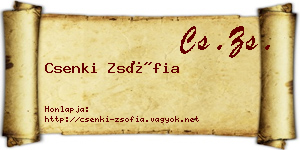 Csenki Zsófia névjegykártya