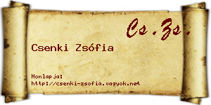 Csenki Zsófia névjegykártya