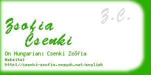 zsofia csenki business card